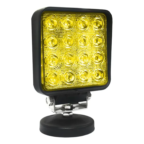 Faro Led 48w 16 Led Color Ambar Cuadrado 12/24v Off Road