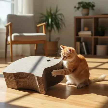 Rascador Para Gatos Juego Cartón Corrugado Rinoceronteagatar Gris Rinoceronte