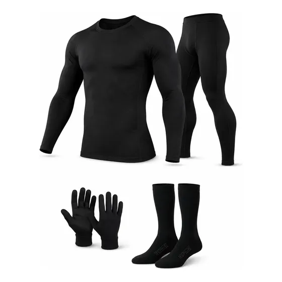 Conjunto Termico Frizado + Primera Piel + Medias M Coyote