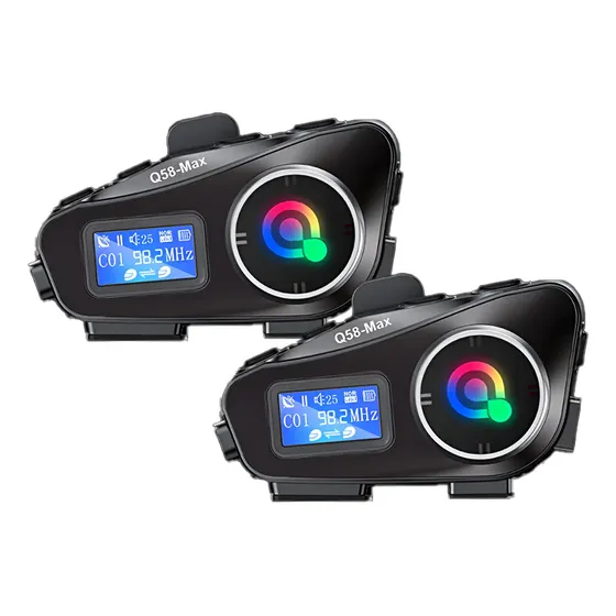 Pack X2 Intercomunicadores Bluetooth Motolink Q58 Max Radio