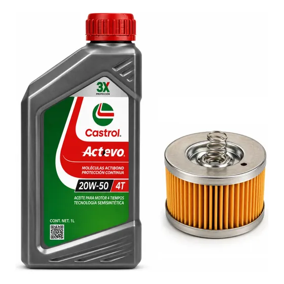 Kit Service Castrol 20w50 + Filtro Yamaha Fz Fi 2.0 Coyote