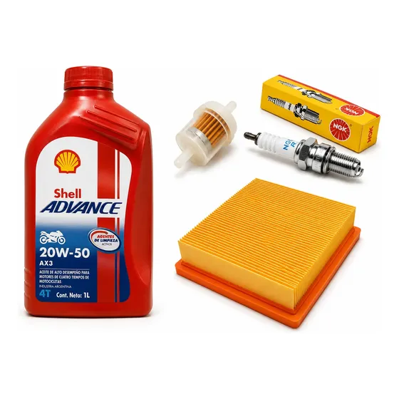 Kit Service Shell 20w50 Bujia + Filtros Zr 150 M Coyote