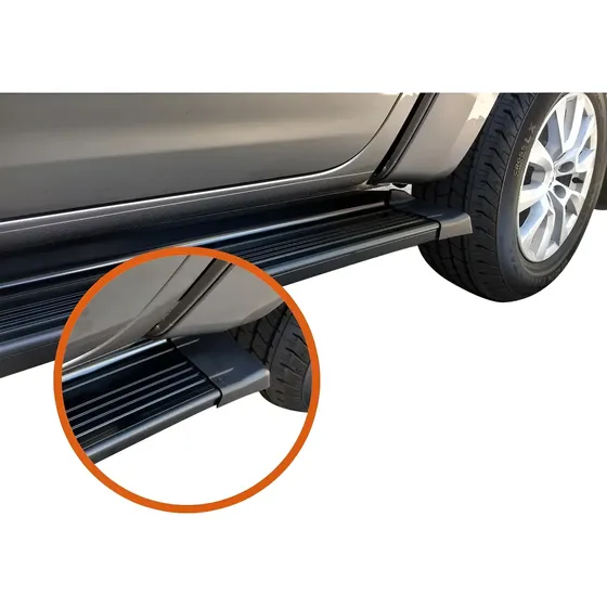 Estribos De Aluminio Negros Hilux Amarok Ranger S10 Frontier