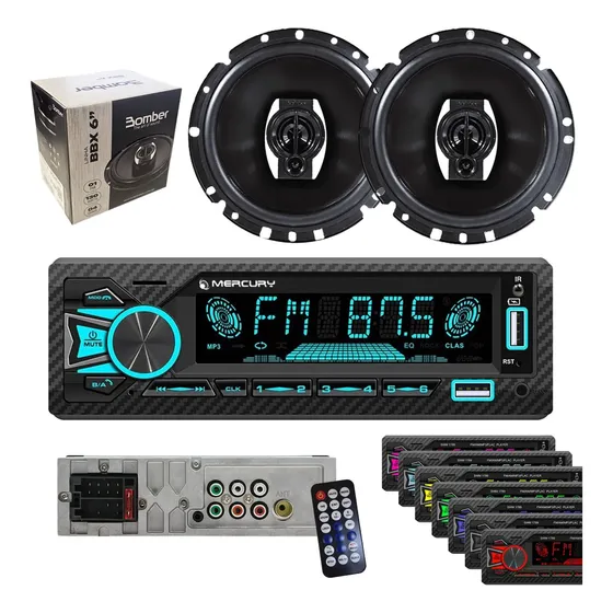 Stereo Bluetooth Usb Sd Rgb Parlantes Bomber 6 Pulgadas