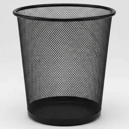 Cesto Papelero Metal Oficina Tacho Basura  28x26 Cm Pack X 4 Negro