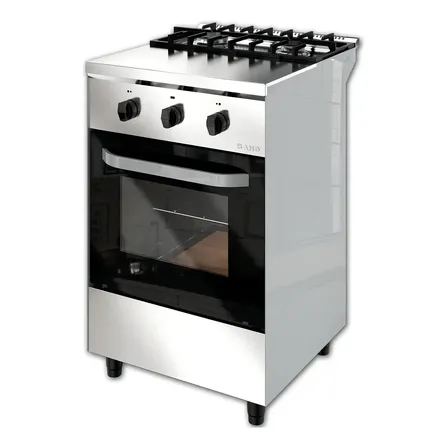 Cocina Industrial Morelli Saho Kuma 2 Hornallas 550 Puerta De Vidrio Color Plateado