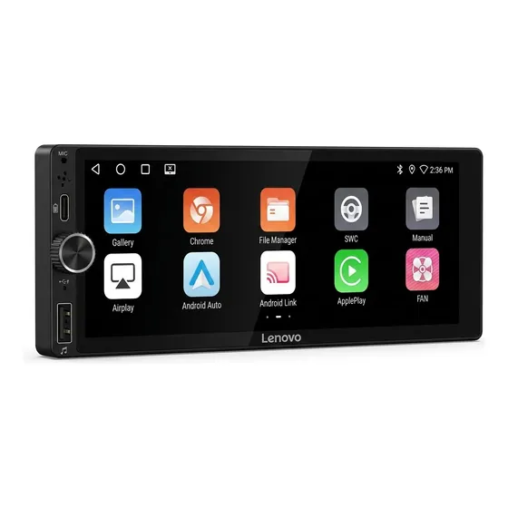Stereo Multimedia 6.9'' 1 Din Carplay Android 15 Auto Lenovo