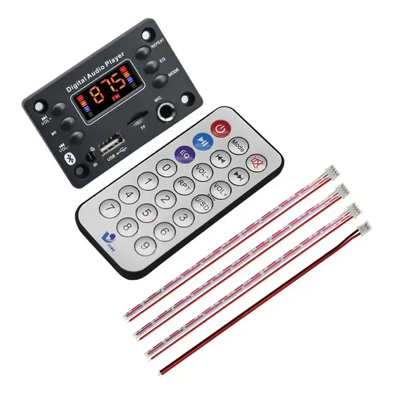 Módulo Bluetooth Mp3 Audio Usb Tf Fm Microfono 12v Car