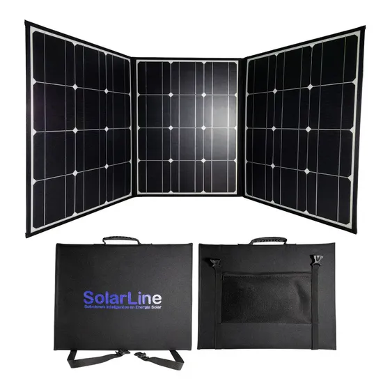 Panel Solar Plegable Flexible Bolso 100wp P/ Motorhome Autos Negro