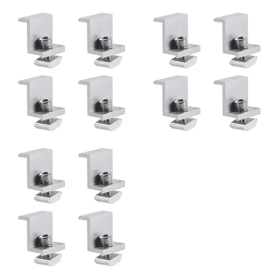 Kit De 12 Abrazaderas Para Soportes De Módulos Solares, Sopo