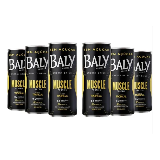 Energizante Baly Muscle Protein Tropical 250ml X6 Unidades