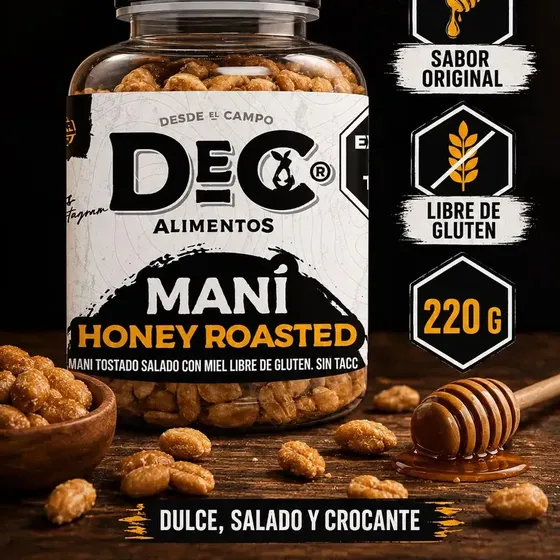 Maní Con Miel Honey Roasted Tostado Salado Dec Alimentos Sin Tacc 220g