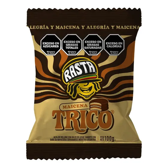 Alfajor Rasta Trico Maicena Triple 100g Caja X 14un