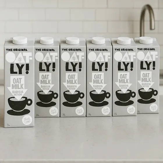 Pack X6 Leche Vegetal Avena Oatly Barista Edition 1l Sin Lactosa Vegana Bebida Vegetal Ideal Café Latte Cappuccino Espumar Preparaciones Calientes Frías