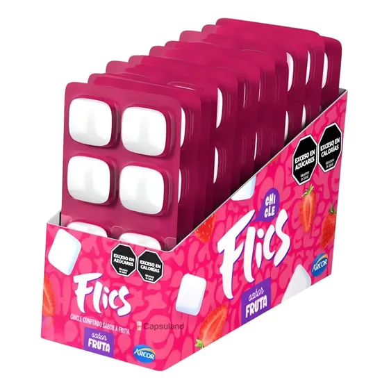 Chicles Flics Tutti Frutti Confitado Caja 12 Blister