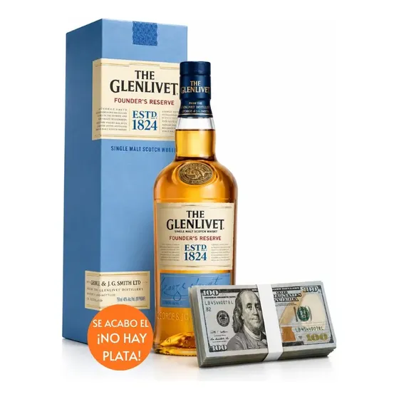 Whisky Glenlivet Founders + Diez Mil Dólares Ideal Diversión