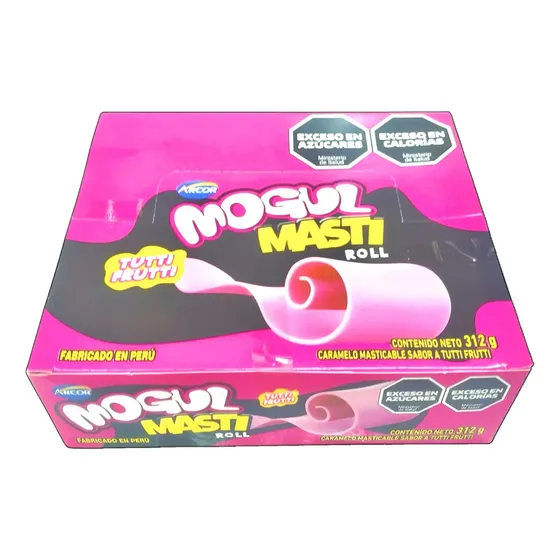 Pack x24 Caramelos Masticables Mogul Masticable Roll tutti frutti