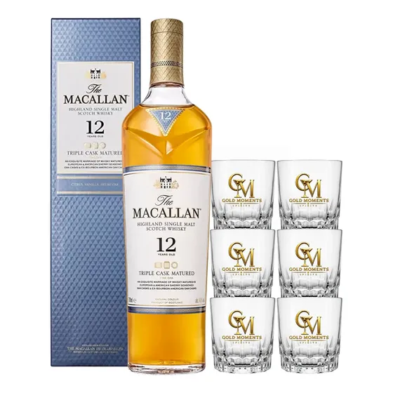 Whisky Macallan 12 Triple Cask + 6 Vasos Edicion Exclusiva