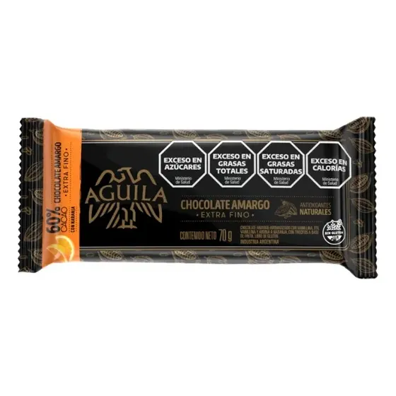 Chocolate Aguila Taza 60% Cacao Con Naranja Arcor X 70grs