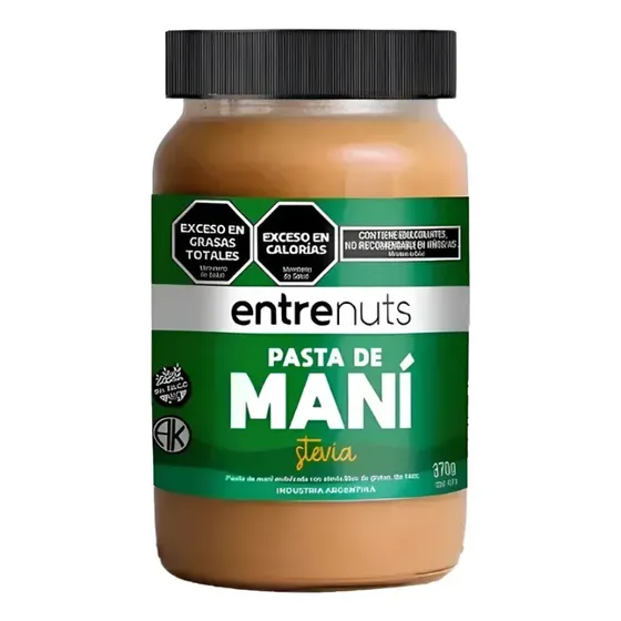 Pasta de Mani Stevia Entrenuts 370g Sin Tacc Sin Azucar Vegan
