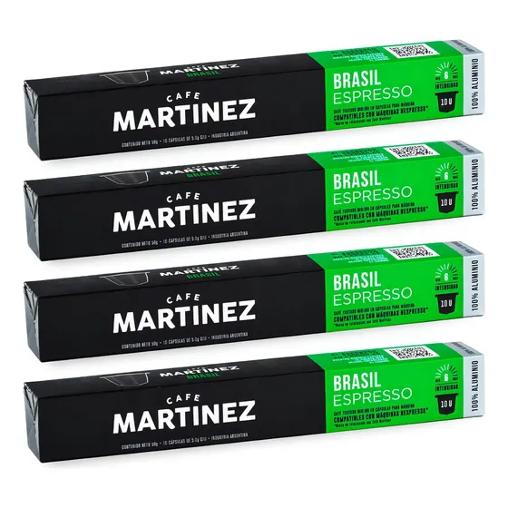 Café En Cápsula Tostado Molido Café Martínez Brasil Compatible Nespresso X 40 Unidades