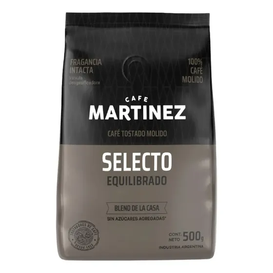 Café Tostado Molido Café Martínez Selecto Sin Azúcar Agregada 500 Gramos