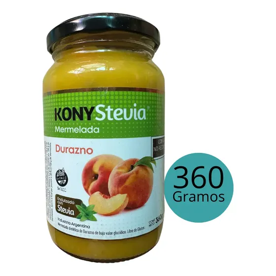 Mermelada Durazno Kony Stevia 360 Gramos Sin Tacc