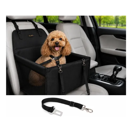Combo Transportador Canasto Funda Auto Perro+cinto Seguridad