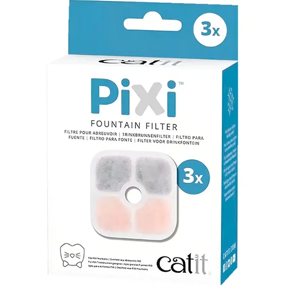 Filtro Bebedero Gato Catit Pixi Repuesto Triple Acción x3 Unidades