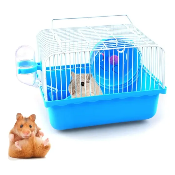 Jaula Casa Para Hamster Portatil Con Rueda Y Bebedero