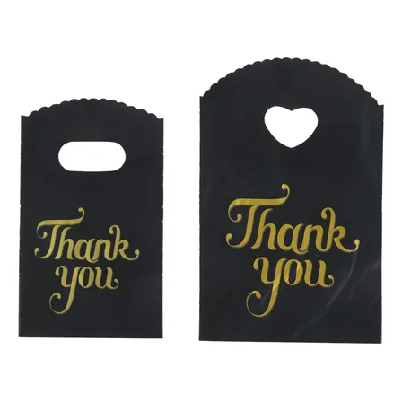100 Bolsas De Regalo De Primera Calidad Surtidas Y Bolsas De Negro Thank You