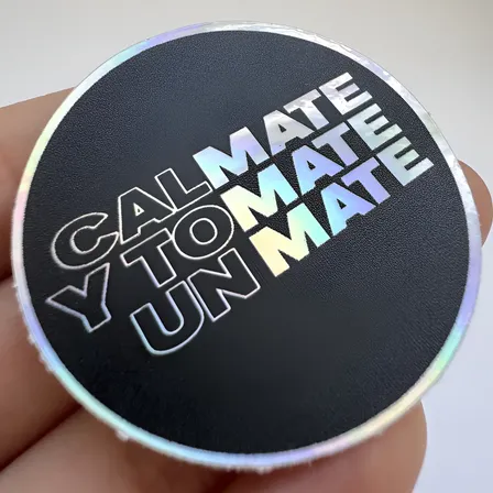 40 Stickers Etiquetas Holograficos 6cm Personalizadas Logo