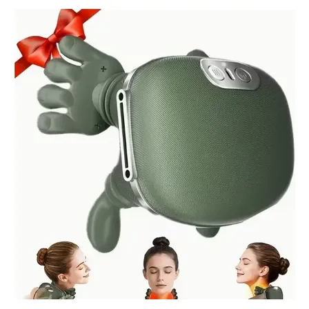 Masajeador Cervical Eléctrico Con Calor Verde Musgo