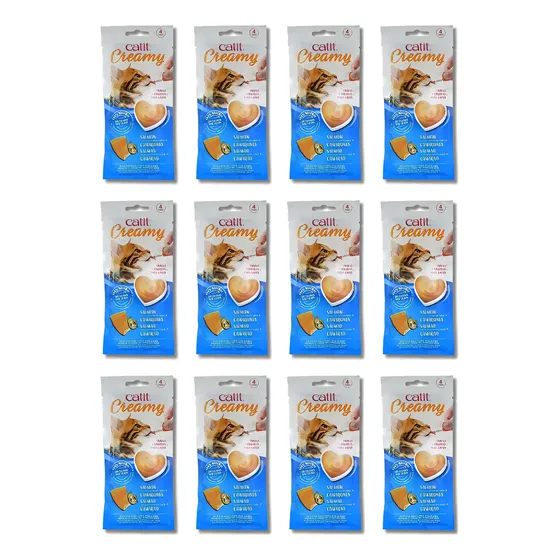 Catit Creamy Golosina Premium Para Gatos Caja X 12 Unidades  Salmon