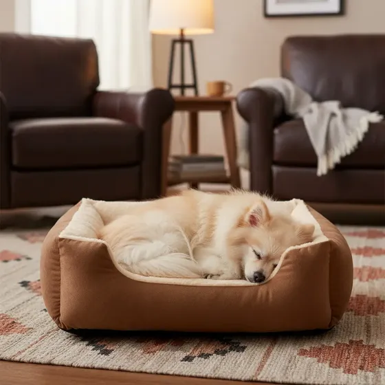 Cama Perro Gato Cucha Moises Mascota Colchon Acolchado Suave 68x48 Dormir Descanso Cachorro Mediano Chico Plush Lavable Interior Invierno Hogar Pet Bed Canil Nido Almohadon Veterinaria