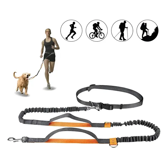 Correa Canicross Elastizada Para Perros Mas Cinturon 2.4 Mts