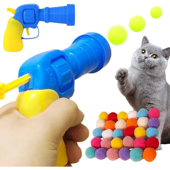 Pistola Lanza Pelotas Para Gatos  Divertido Juguete Lanzador