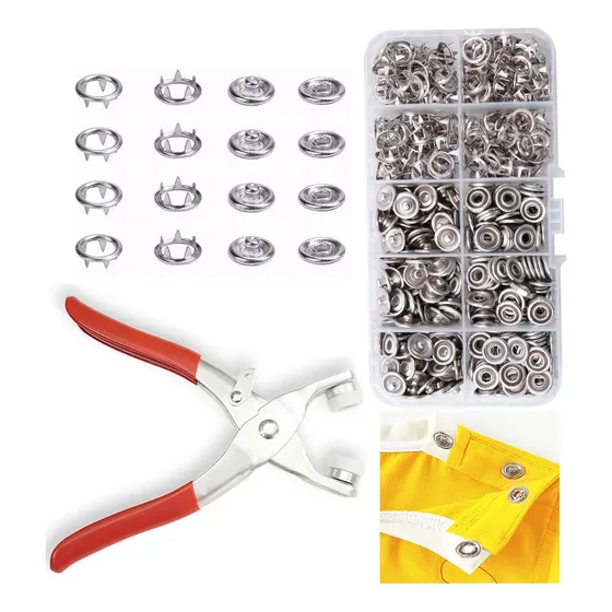Juego De 100 Botones De Metal Con Pinzas De Cierre, Kit De