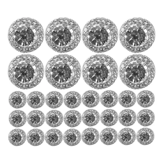 50 Botones De Aleación Con Rhinestone, Delicados