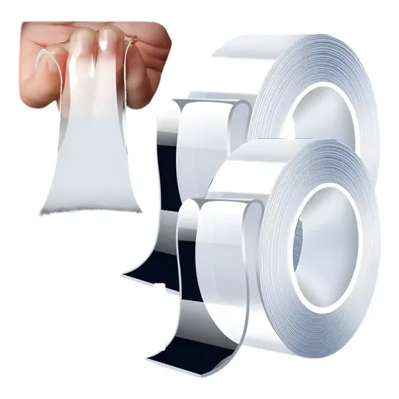 Cinta Adhesiva Mágica Doble Faz Alta Adherencia 2 Rollos 2.4cm x 1.8m