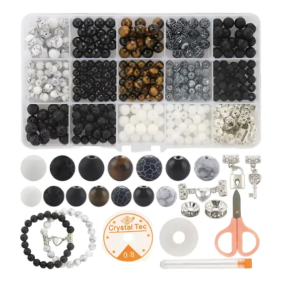 Kit Set Completo Armar Bijouterie Piedras De Lava Ojo Tigre