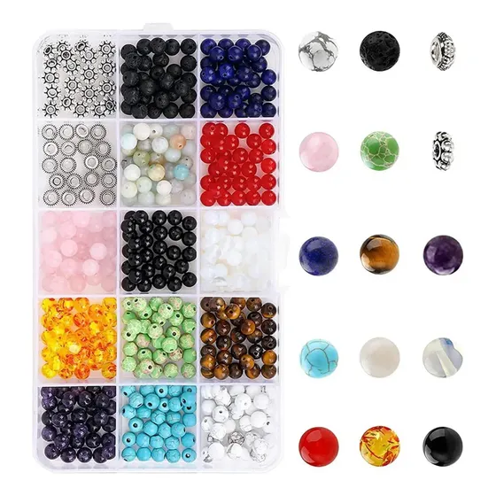 2026 410 Piezas De Cuentas De Cristal Mixtas De Piedra