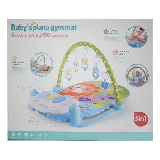 Gimnasio Para Bebe C/manta Piano Luz Y Sonido Verde 1700156