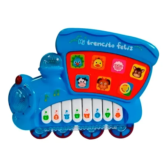 Mi Trencito Musical Con Luz Y Sonido Didáctico Color Celeste