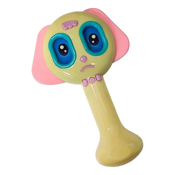 Sonajero Infantil Faydi Ojos Grandes Plástico No Tóxico Color Crema