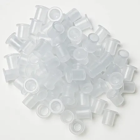 Tetinas Cups Mediana 12mm X100u Para Tinta Tatuajes Tattoo Transparente