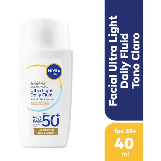 Protector Solar Nivea Ultra Light Daily Tono Claro Fps50+ 40