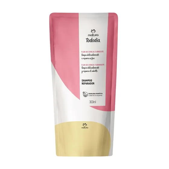 Repuesto Shampoo Reparador Natura Tododia Flor De Cereza Y Aguacate 300 Ml