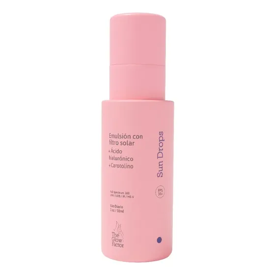 The Glow Factor Sun Drops – Protector Solar en Emulsión Hidratante FPS 30+ x 50ml