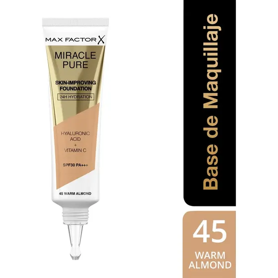 Base de maquillaje Max factor Miracle Pure Warm Almond 45